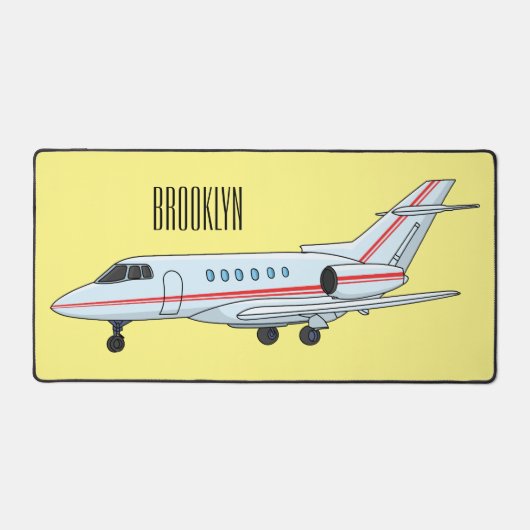 Afbeelding van privé-jet cartoon bureaumat (Voorkant)