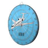 Afbeelding van privé-jet cartoon dartbord (Voorkant Rechts)