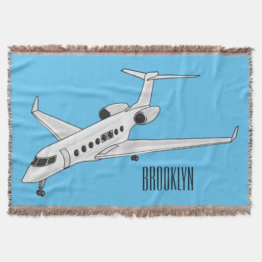 Afbeelding van privé-jet cartoon deken (Voorkant)