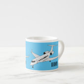 Afbeelding van privé-jet cartoon espresso kop (Voorkant rechts)