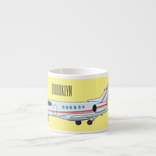 Afbeelding van privé-jet cartoon espresso kop (Voorkant)