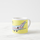 Afbeelding van privé-jet cartoon espresso kop (Voorkant rechts)