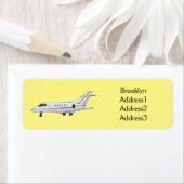 Afbeelding van privé-jet cartoon etiket (Insitu)