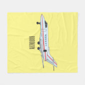 Afbeelding van privé-jet cartoon fleece deken (Voorkant (Horizontaal))