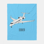 Afbeelding van privé-jet cartoon fleece deken (Voorkant)