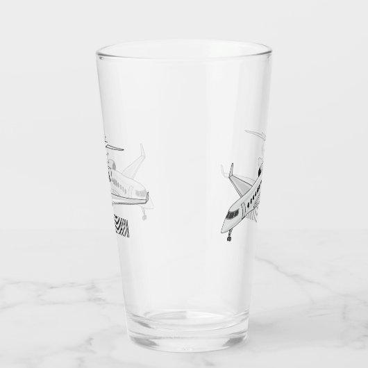 Afbeelding van privé-jet cartoon glas (Rechts)