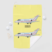 Afbeelding van privé-jet cartoon golfhanddoek (Insitu)