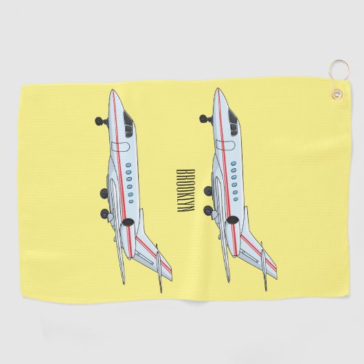 Afbeelding van privé-jet cartoon golfhanddoek (Horizontaal)