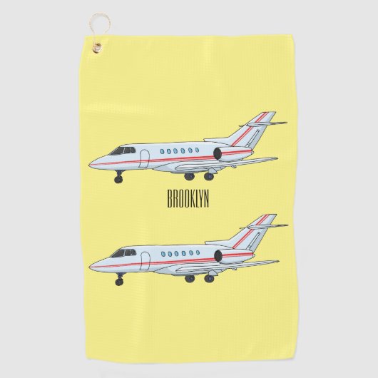 Afbeelding van privé-jet cartoon golfhanddoek (Voorkant)