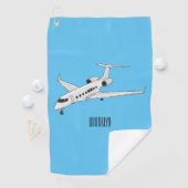 Afbeelding van privé-jet cartoon golfhanddoek (Insitu)