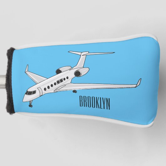 Afbeelding van privé-jet cartoon golfheadcover (Voorkant)