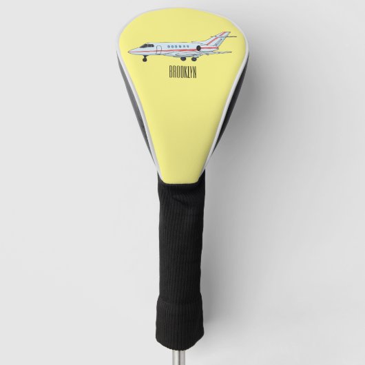 Afbeelding van privé-jet cartoon golfheadcover (Voorkant)