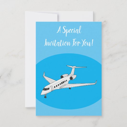 Afbeelding van privé-jet cartoon kaart (Achterkant)