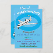 Afbeelding van privé-jet cartoon kaart (Voorkant / Achterkant)