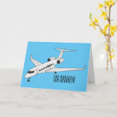 Afbeelding van privé-jet cartoon kaart (Gele Bloem)