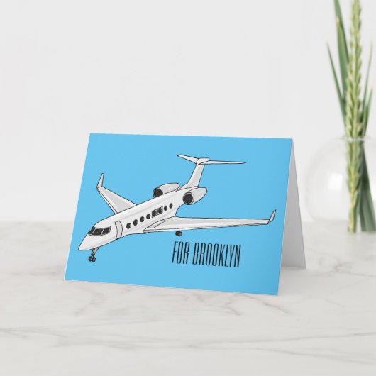 Afbeelding van privé-jet cartoon kaart (Voorkant)