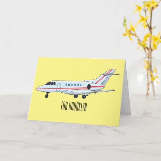 Afbeelding van privé-jet cartoon kaart (Gele Bloem)