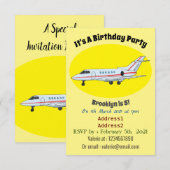 Afbeelding van privé-jet cartoon kaart (Voorkant / Achterkant)