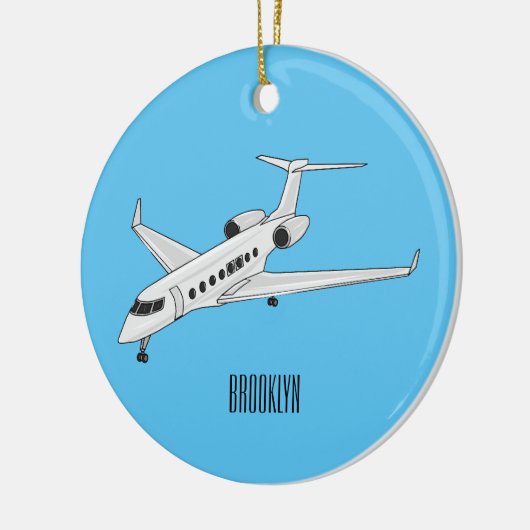 Afbeelding van privé-jet cartoon keramisch ornament (Links)
