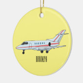Afbeelding van privé-jet cartoon keramisch ornament (Links)