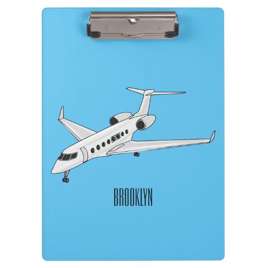 Afbeelding van privé-jet cartoon klembord (Voorkant)