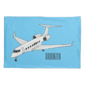 Afbeelding van privé-jet cartoon kussensloop (Achterkant)