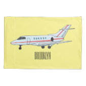 Afbeelding van privé-jet cartoon kussensloop (Achterkant)