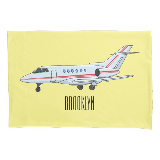 Afbeelding van privé-jet cartoon kussensloop (Voorkant)