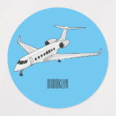 Afbeelding van privé-jet cartoon labels (Design 1)