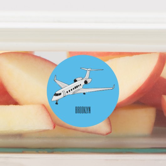 Afbeelding van privé-jet cartoon labels (Aangebracht)