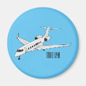 Afbeelding van privé-jet cartoon magneet (Voorkant)