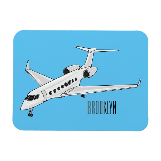 Afbeelding van privé-jet cartoon magneet (Horizontaal)
