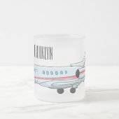 Afbeelding van privé-jet cartoon matglas koffiemok (Center)