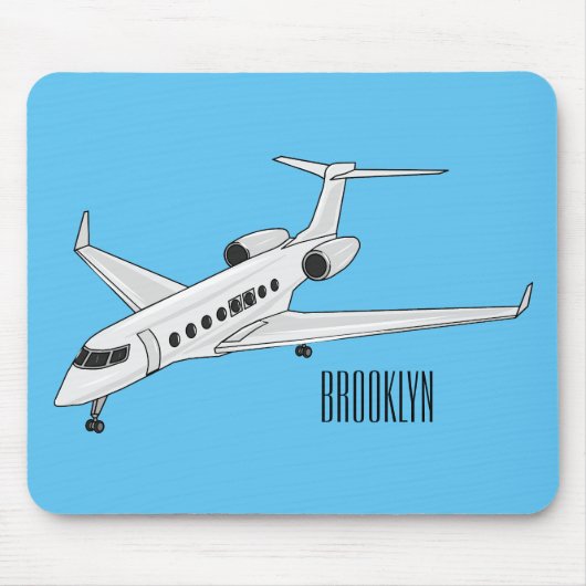 Afbeelding van privé-jet cartoon muismat (Voorkant)