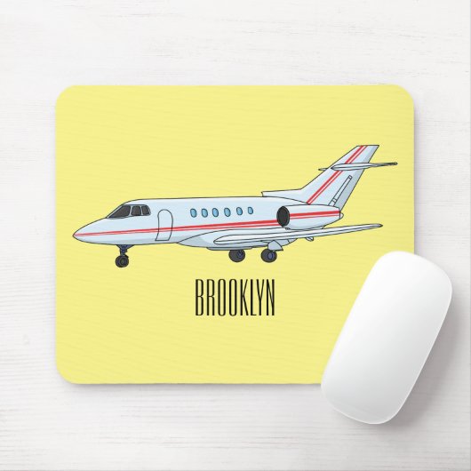Afbeelding van privé-jet cartoon muismat (Met muis)