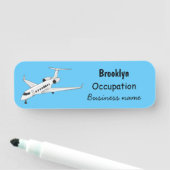 Afbeelding van privé-jet cartoon naamplaatje (In situ)