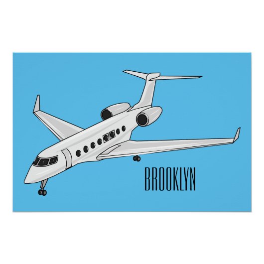 Afbeelding van privé-jet cartoon perfect poster (Voorkant)