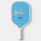 Afbeelding van privé-jet cartoon pickleball paddle (Achterkant)