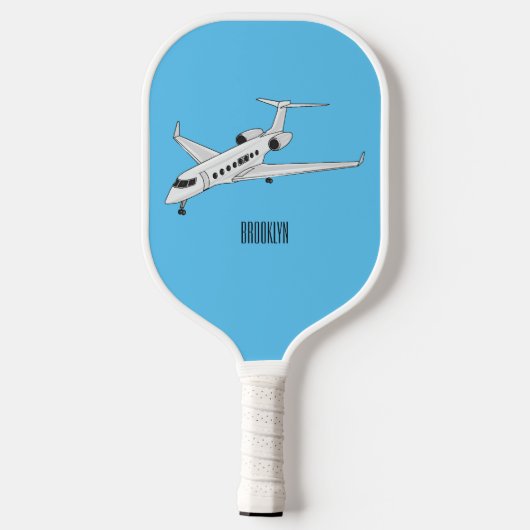 Afbeelding van privé-jet cartoon pickleball paddle (Achterkant)