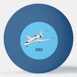 Afbeelding van privé-jet cartoon pingpongbal