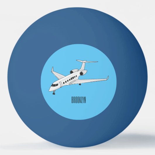 Afbeelding van privé-jet cartoon pingpongbal (Voorkant)