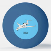 Afbeelding van privé-jet cartoon pingpongbal (Achterkant)