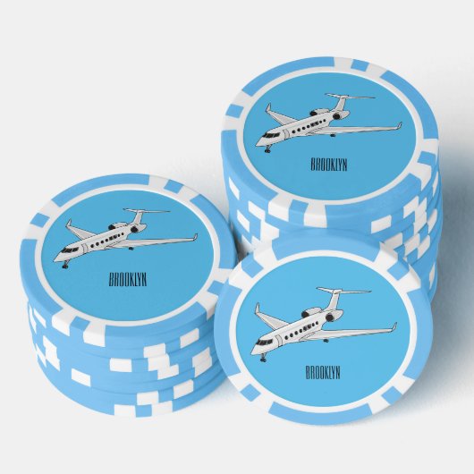 Afbeelding van privé-jet cartoon poker chips (Opstapeling)