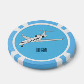 Afbeelding van privé-jet cartoon poker chips (Enkel)