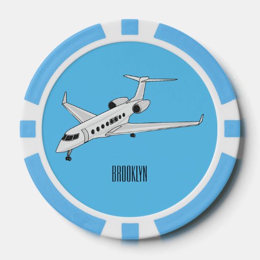 Afbeelding van privé-jet cartoon poker chips (Voorkant)