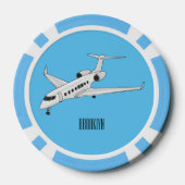 Afbeelding van privé-jet cartoon poker chips (Achterkant)