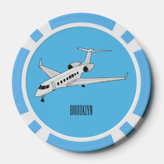 Afbeelding van privé-jet cartoon poker chips (Achterkant)
