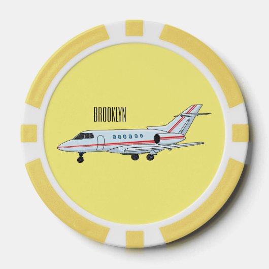 Afbeelding van privé-jet cartoon poker chips (Voorkant)