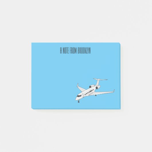Afbeelding van privé-jet cartoon post-it® notes (Voorkant)