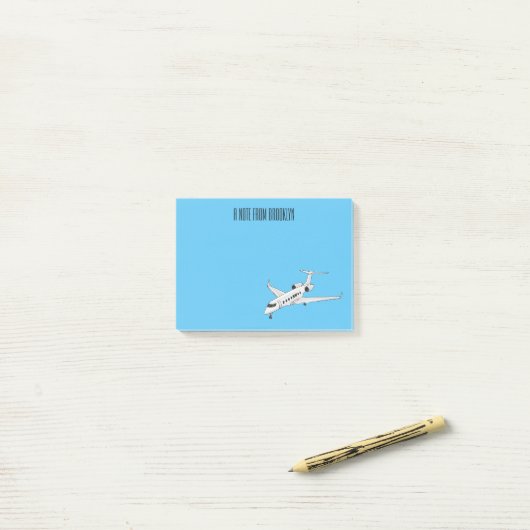 Afbeelding van privé-jet cartoon post-it® notes (Op bureau)